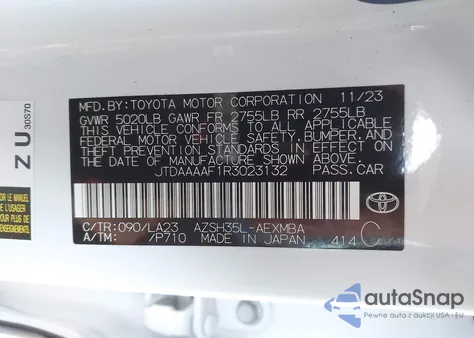 2024 Toyota Crown Limited из США, поврежденный, VIN JTDAAAAF1R3023132